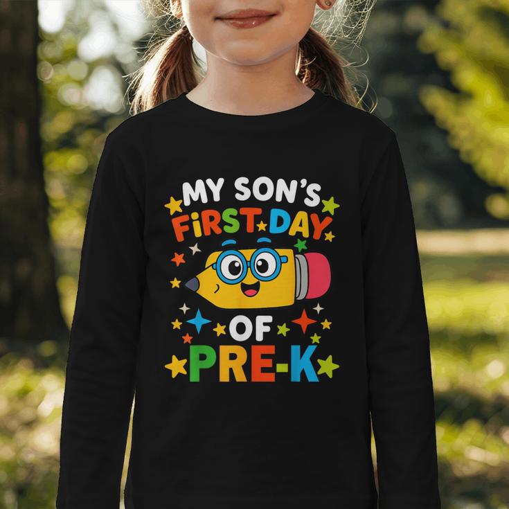 My Son's First Day Of Pre-K Back To School Kids Graphic Toddler Long Sleeve Tee My Son's First Day Of Pre-K Back To School Kids Graphic Toddler Long Sleeve Tee
