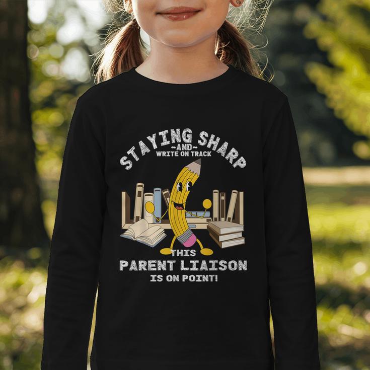 Stay Sharp Parent Liaison Back To School Pencil Graphic Toddler Long Sleeve Tee