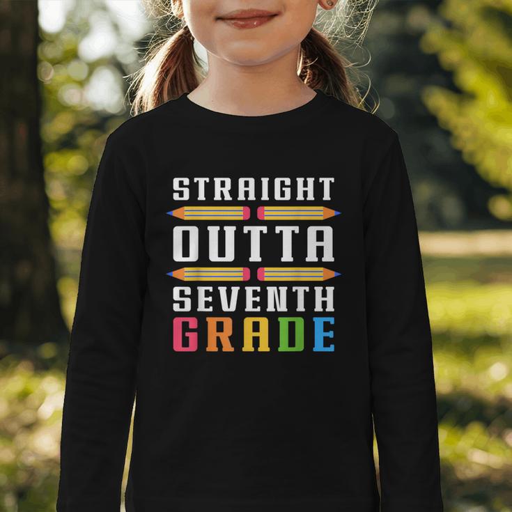 Straight Outta Seventh Grade Graduation Fun Back To School Graphic Toddler Long Sleeve Tee