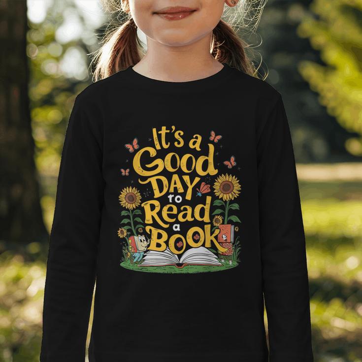 Student It's A Good Day To Read a Book Back To School Graphic Toddler Long Sleeve Tee Student It's A Good Day To Read a Book Back To School Graphic Toddler Long Sleeve Tee