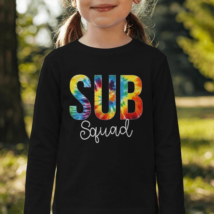 Sub Squad For Work Tie Dye Back To School Appreciation Day Graphic Toddler Long Sleeve Tee Sub Squad For Work Tie Dye Back To School Appreciation Day Graphic Toddler Long Sleeve Tee