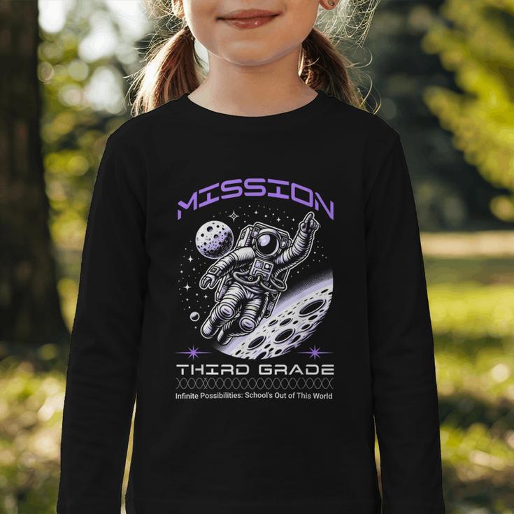 Third Grade Back To School Space Rocket Astronaut Graphic Toddler Long Sleeve Tee