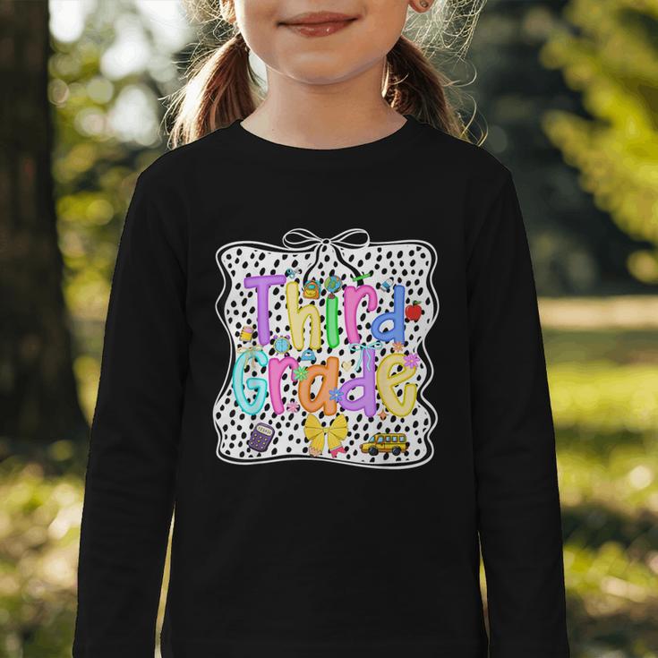 Third Grade Dalmatian Dots 3rd Grade Back To School Girls Graphic Toddler Long Sleeve Tee Third Grade Dalmatian Dots 3rd Grade Back To School Girls Graphic Toddler Long Sleeve Tee