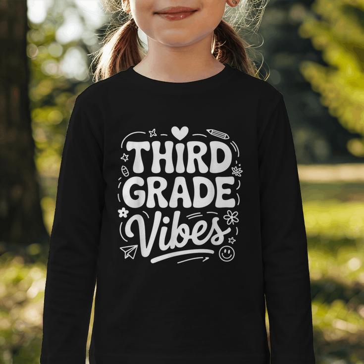 Third Grade Vibes Back To School Fun Graphic Toddler Long Sleeve Tee Third Grade Vibes Back To School Fun Graphic Toddler Long Sleeve Tee