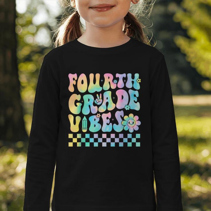Tie Dye 4th Grade Vibes Fourth Grade Retro Back To School Graphic Toddler Long Sleeve Tee Tie Dye 4th Grade Vibes Fourth Grade Retro Back To School Graphic Toddler Long Sleeve Tee