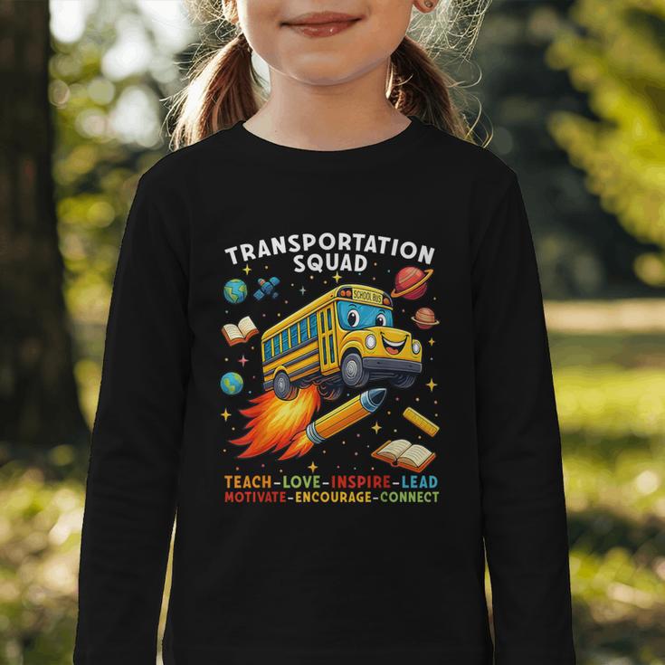 Transportation Squad School Bus Driver Back To School Graphic Toddler Long Sleeve Tee