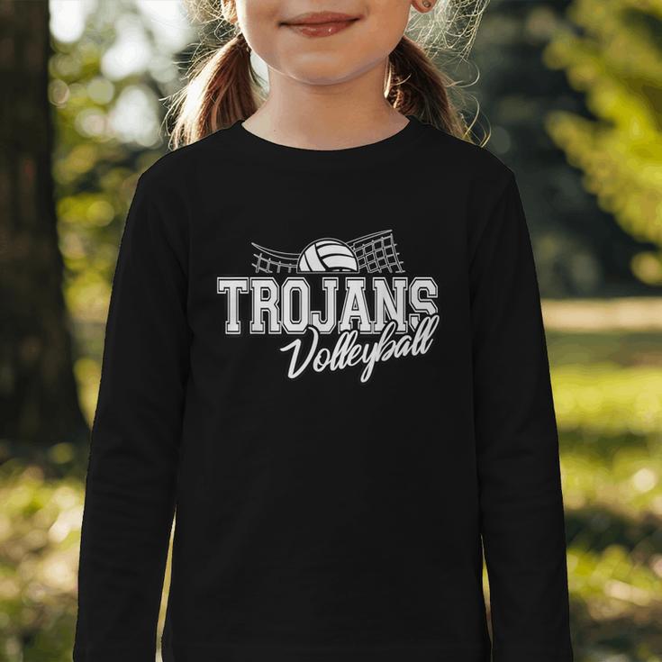 Trojan Volleyball Back To School Spirit Graphic Toddler Long Sleeve Tee