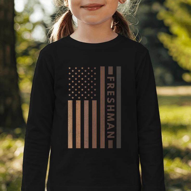 USA Flag Freshman 9th Ninth Grade Back To School Juneteenth Graphic Toddler Long Sleeve Tee