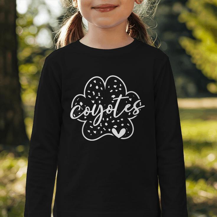 Vintage Coyotes Team Pride School Spirit Back To School Graphic Toddler Long Sleeve Tee Vintage Coyotes Team Pride School Spirit Back To School Graphic Toddler Long Sleeve Tee
