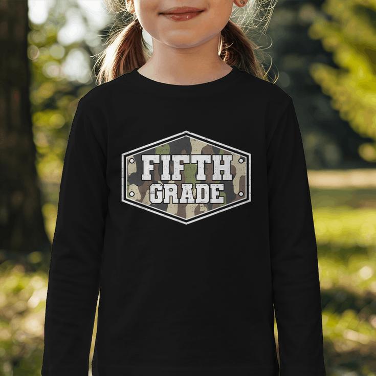 Vintage Fifth Grade Old Camo Back To School Boys 5th Grade Graphic Toddler Long Sleeve Tee Vintage Fifth Grade Old Camo Back To School Boys 5th Grade Graphic Toddler Long Sleeve Tee