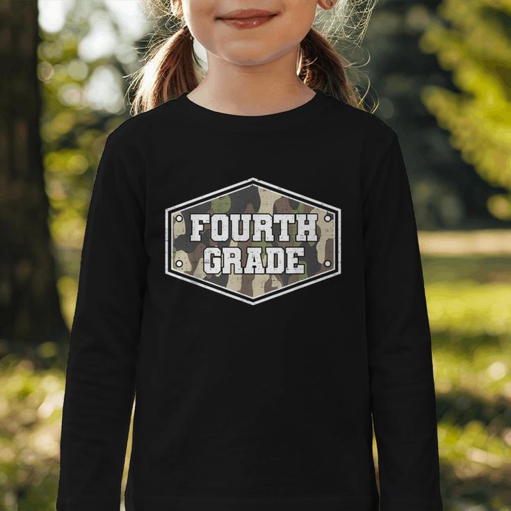 Vintage Fourth Grade Old Camo Back To School Boys 4th Grade Graphic Toddler Long Sleeve Tee Vintage Fourth Grade Old Camo Back To School Boys 4th Grade Graphic Toddler Long Sleeve Tee