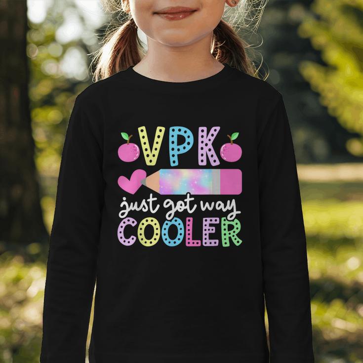 VPK Just Got Way Cooler First Day Of VPK Back To School VPK Graphic Toddler Long Sleeve Tee VPK Just Got Way Cooler First Day Of VPK Back To School VPK Graphic Toddler Long Sleeve Tee