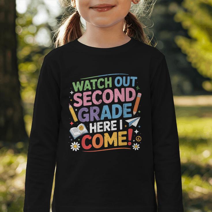 Watch Out 2nd Grade Here I Come Back To School Second Grade Graphic Toddler Long Sleeve Tee Watch Out 2nd Grade Here I Come Back To School Second Grade Graphic Toddler Long Sleeve Tee
