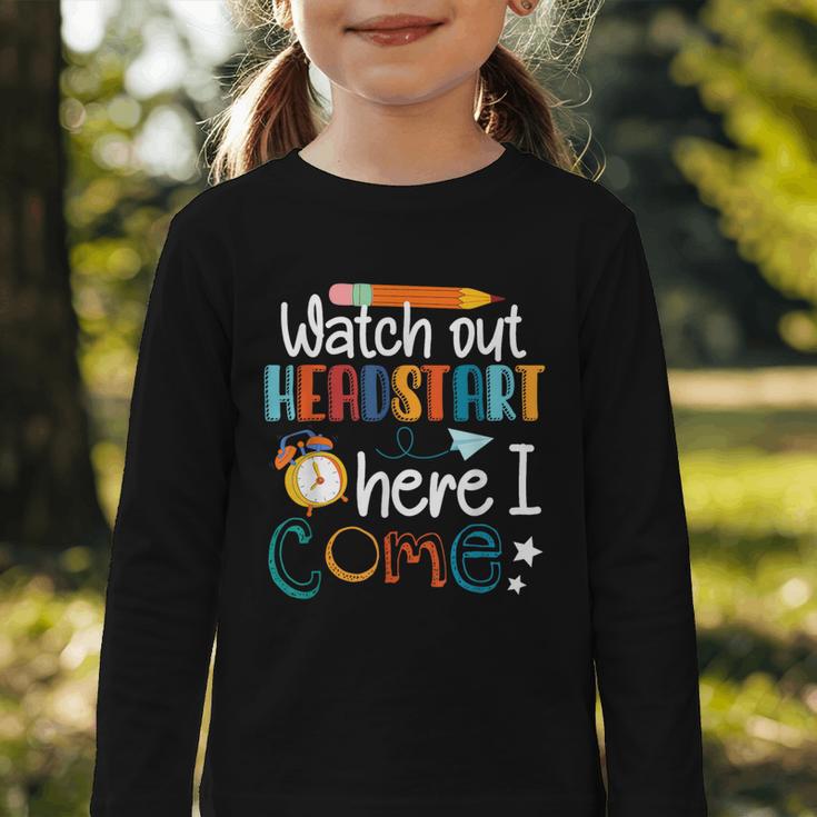 Watch Out Head Start Here I Come Head Start Back To School Graphic Toddler Long Sleeve Tee Watch Out Head Start Here I Come Head Start Back To School Graphic Toddler Long Sleeve Tee