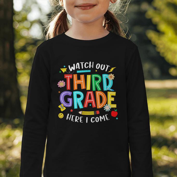Watch Out Third Grade Here I Come 3rd Grade Back To School Graphic Toddler Long Sleeve Tee Watch Out Third Grade Here I Come 3rd Grade Back To School Graphic Toddler Long Sleeve Tee
