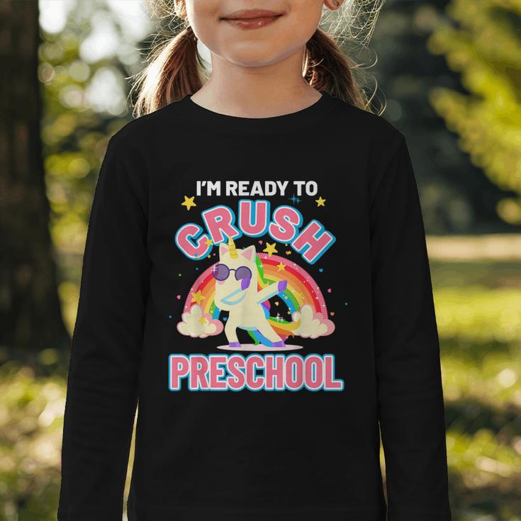 Welcome Back To School Unicorn Crushing Preschool Graphic Toddler Long Sleeve Tee Welcome Back To School Unicorn Crushing Preschool Graphic Toddler Long Sleeve Tee