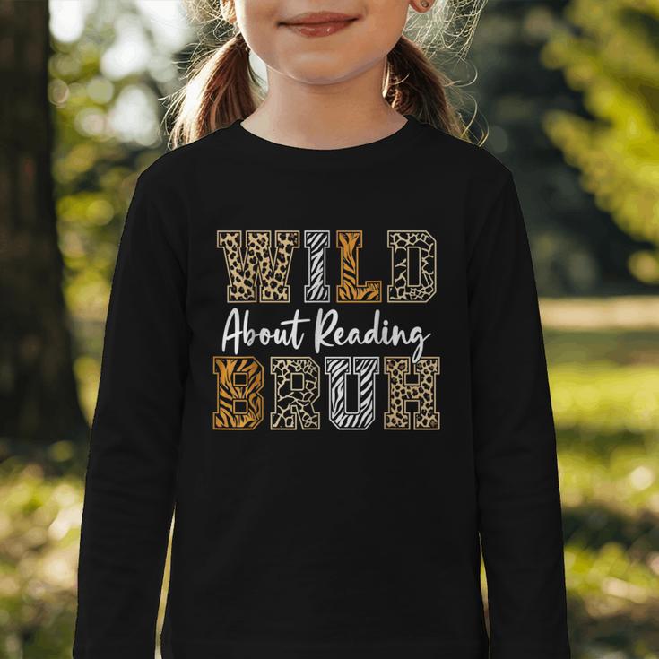 Wild About Reading Kid Love Wild Animal Books Back To School Graphic Toddler Long Sleeve Tee Wild About Reading Kid Love Wild Animal Books Back To School Graphic Toddler Long Sleeve Tee