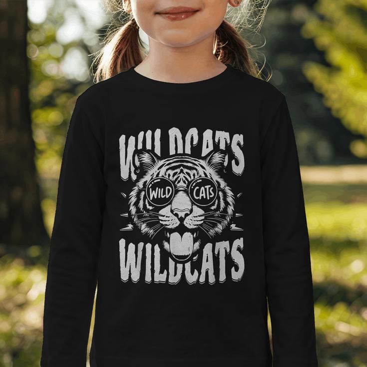 Wildcats School Sports Fan Team Spirit Back To School Graphic Toddler Long Sleeve Tee Wildcats School Sports Fan Team Spirit Back To School Graphic Toddler Long Sleeve Tee