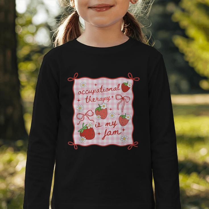 Women Occupational Therapy Cute Strawberry OT Back To School Graphic Toddler Long Sleeve Tee