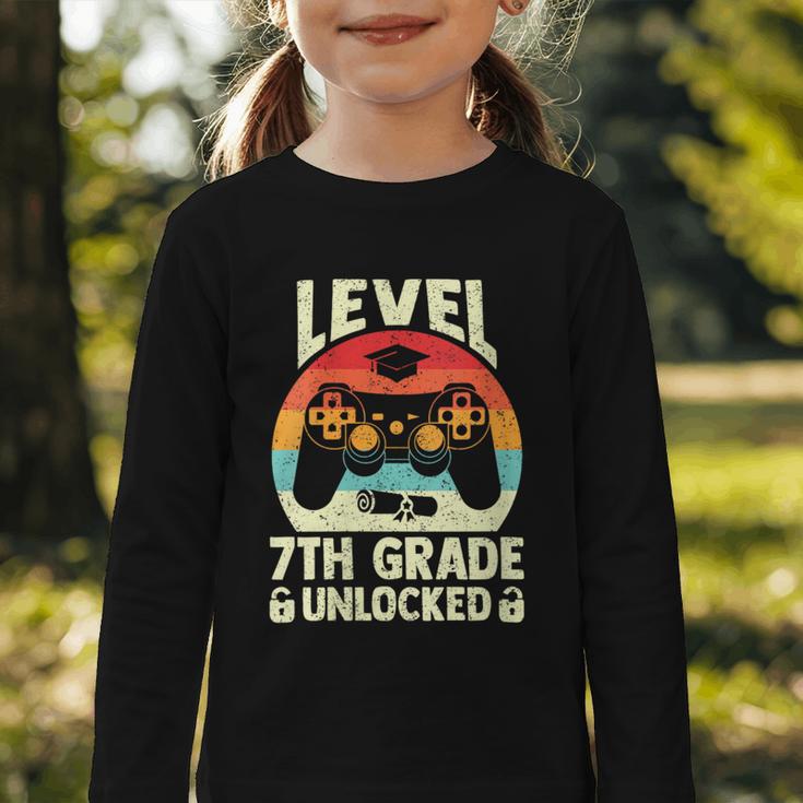 Women's Level 7th Grade Unlocked Back To School 7th Grade Boys Graphic Toddler Long Sleeve Tee