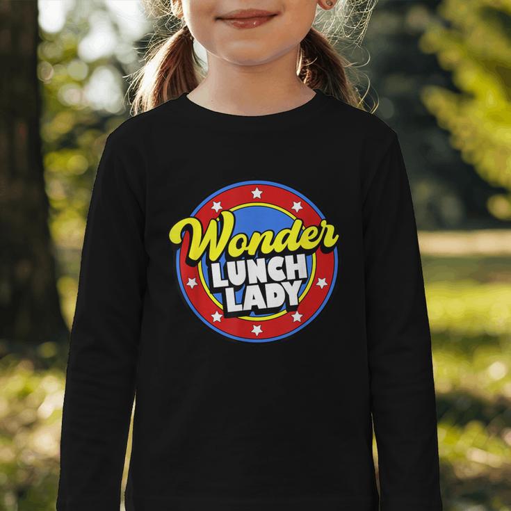 Wonder Lunch Lady Super Woman Power Superhero Back To School Graphic Toddler Long Sleeve Tee