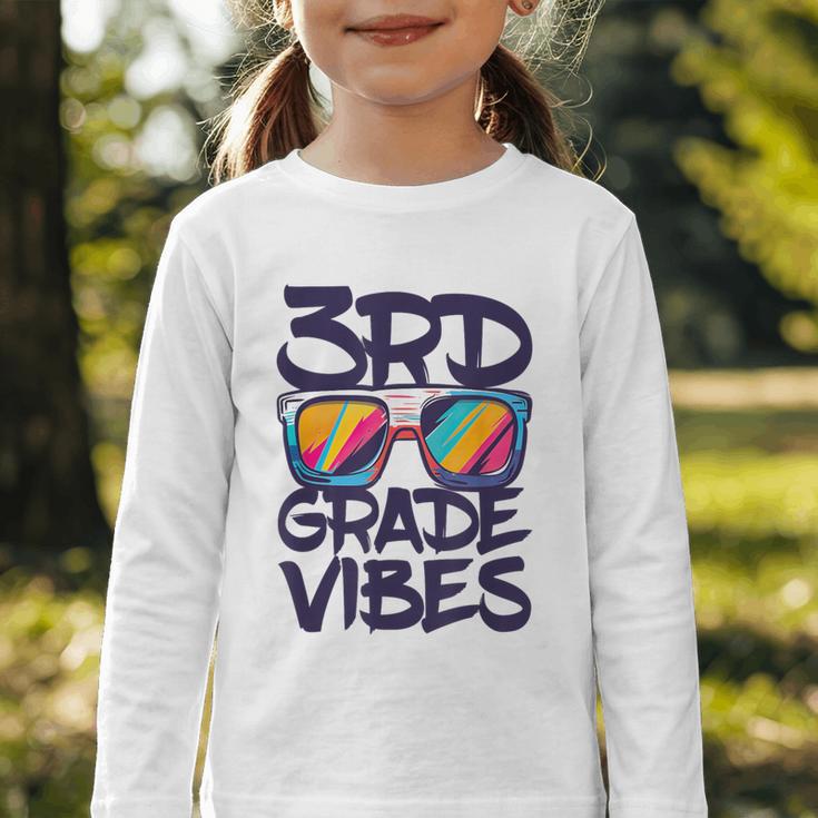 3rd Grade Vibes Shirt Back To School Third Grade Boy Girl Graphic Toddler Long Sleeve Tee