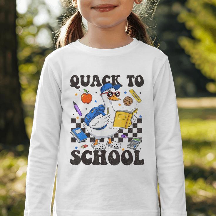 Boys Kid Back To School Goose Quackers Quack To School Graphic Toddler Long Sleeve Tee Boys Kid Back To School Goose Quackers Quack To School Graphic Toddler Long Sleeve Tee