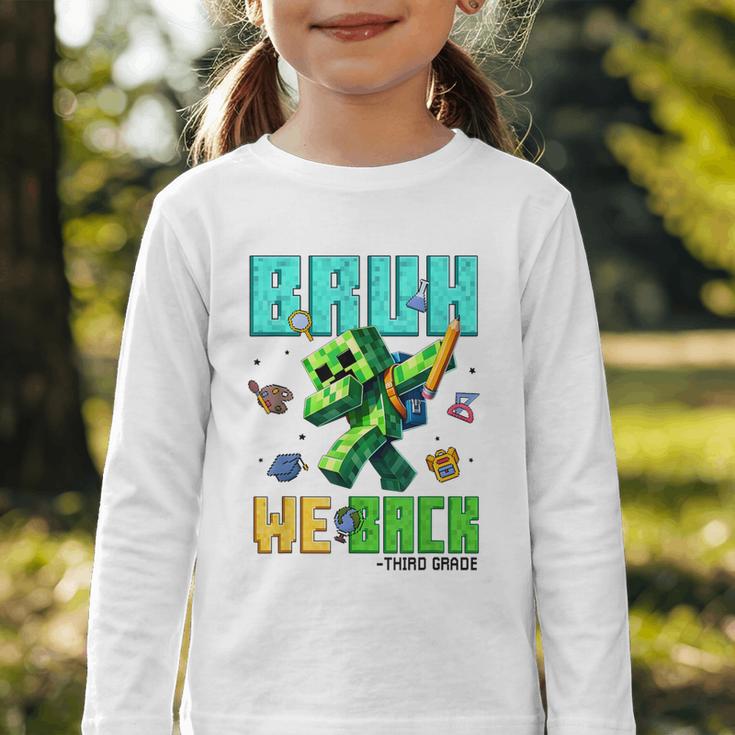 Bruh We Back 3rd Grade Back To School Gamer Dabbing Boy Kids Graphic Toddler Long Sleeve Tee Bruh We Back 3rd Grade Back To School Gamer Dabbing Boy Kids Graphic Toddler Long Sleeve Tee