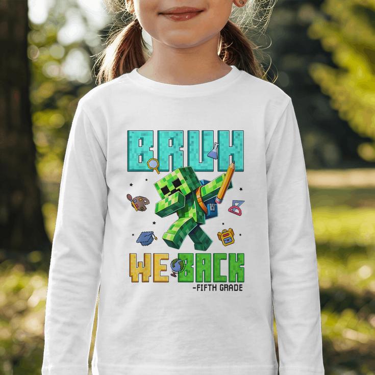 Bruh We Back 5th Grade Back To School Gamer Dabbing Boy Kids Graphic Toddler Long Sleeve Tee Bruh We Back 5th Grade Back To School Gamer Dabbing Boy Kids Graphic Toddler Long Sleeve Tee