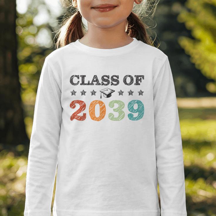 Class Of 2039 Grow With Me Back To School Graduation Graphic Toddler Long Sleeve Tee