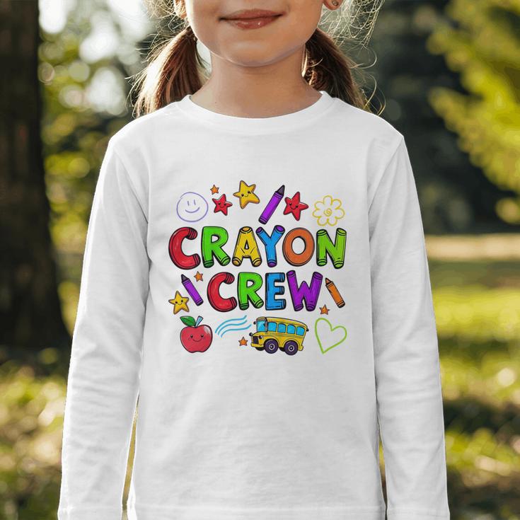 Crayon Crew Cute Back To School Graphic Toddler Long Sleeve Tee Crayon Crew Cute Back To School Graphic Toddler Long Sleeve Tee