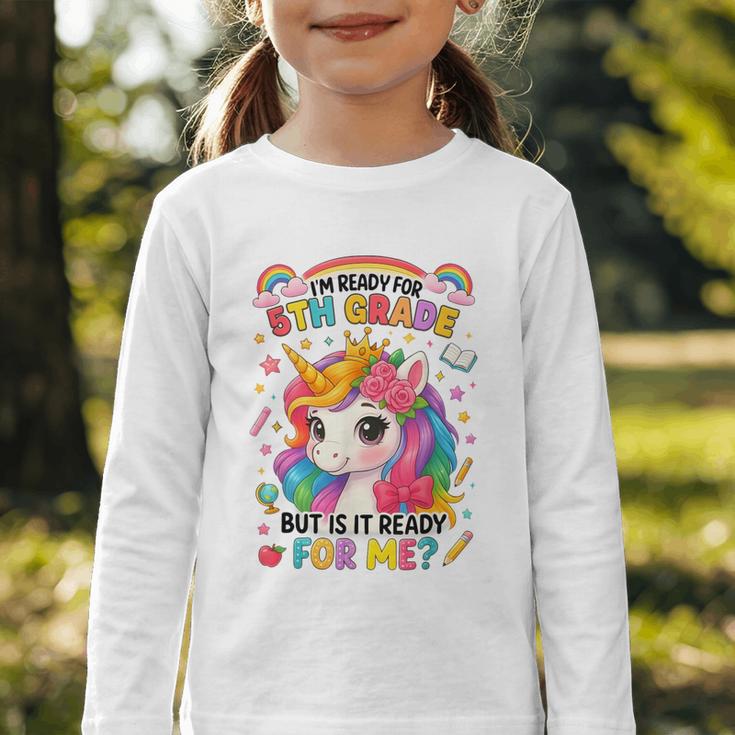 Crush Fifth Grade Girls Back To School Unicorn First Day Graphic Toddler Long Sleeve Tee Crush Fifth Grade Girls Back To School Unicorn First Day Graphic Toddler Long Sleeve Tee