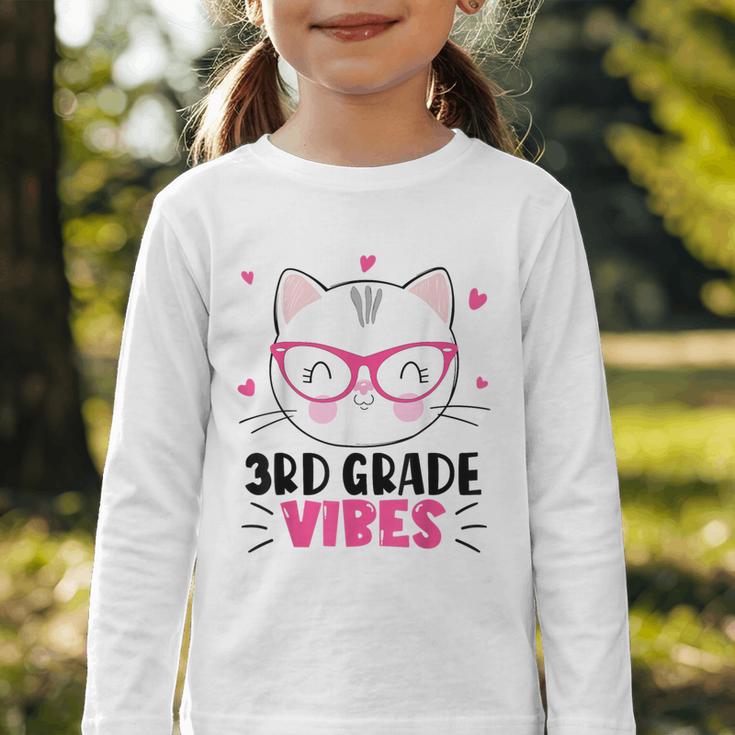Cute 3rd Grade Vibes Cat Kitten Lover Back To School Girls Graphic Toddler Long Sleeve Tee Cute 3rd Grade Vibes Cat Kitten Lover Back To School Girls Graphic Toddler Long Sleeve Tee