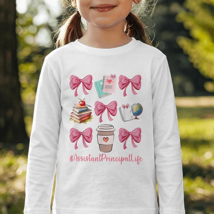 Cute Coquette Bows Assistant Principal Life Back To School Graphic Toddler Long Sleeve Tee Cute Coquette Bows Assistant Principal Life Back To School Graphic Toddler Long Sleeve Tee