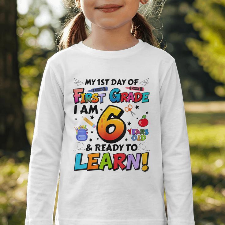 First 1st Grade First Day Of School Back To School Kids Graphic Toddler Long Sleeve Tee First 1st Grade First Day Of School Back To School Kids Graphic Toddler Long Sleeve Tee