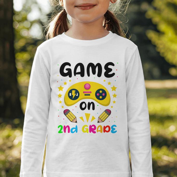 Game On 2nd Grade Cute Video Gamer Back To School 2026 Kids Graphic Toddler Long Sleeve Tee Game On 2nd Grade Cute Video Gamer Back To School 2026 Kids Graphic Toddler Long Sleeve Tee