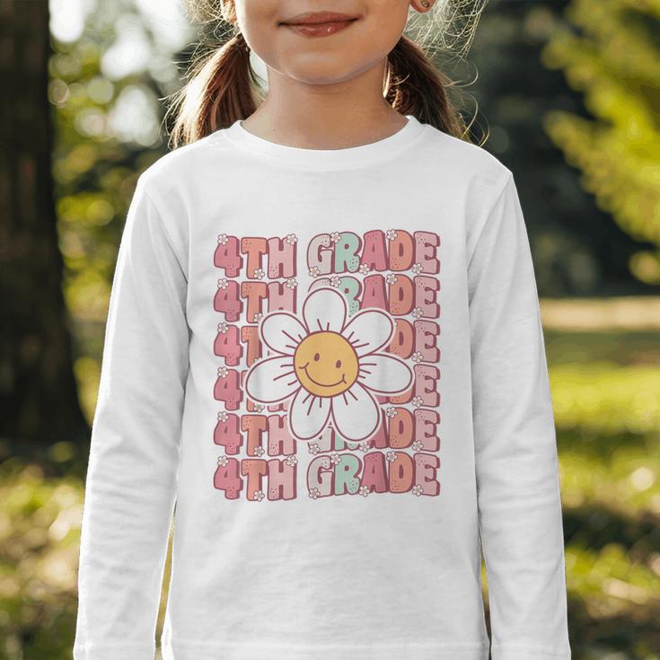 Groovy 4th Grade Back To School First Day Of Fourth Grade Graphic Toddler Long Sleeve Tee