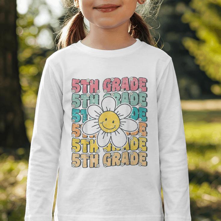 Groovy 5th Grade Back To School First Day Of Fifth Grade Graphic Toddler Long Sleeve Tee Groovy 5th Grade Back To School First Day Of Fifth Grade Graphic Toddler Long Sleeve Tee