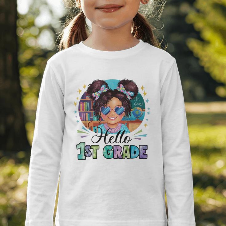 Hello 1st Grade Girl Back To School Kids Boys Girls Graphic Toddler Long Sleeve Tee Hello 1st Grade Girl Back To School Kids Boys Girls Graphic Toddler Long Sleeve Tee