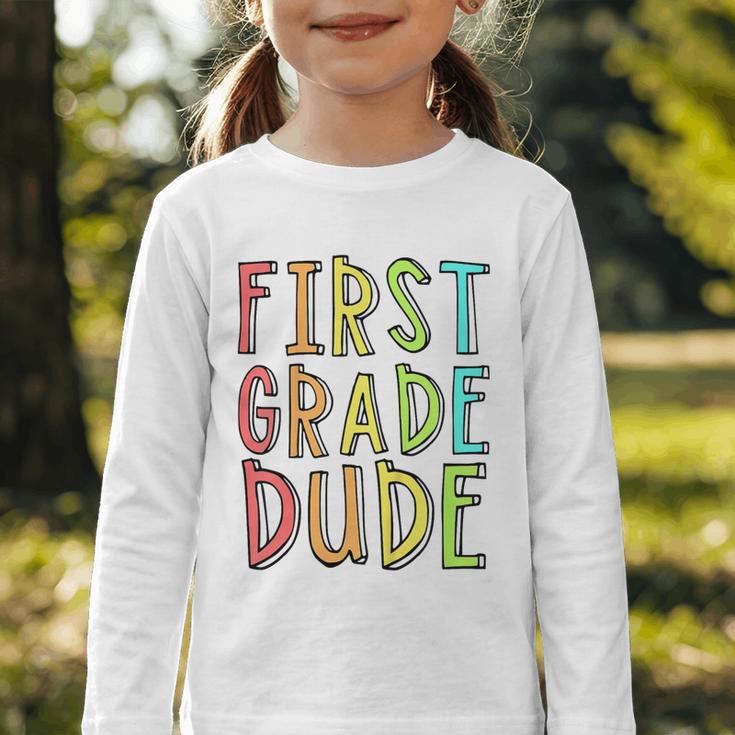 Kids First Day Of First Grade Dude 1st Grade Back To School Boys Graphic Toddler Long Sleeve Tee Kids First Day Of First Grade Dude 1st Grade Back To School Boys Graphic Toddler Long Sleeve Tee