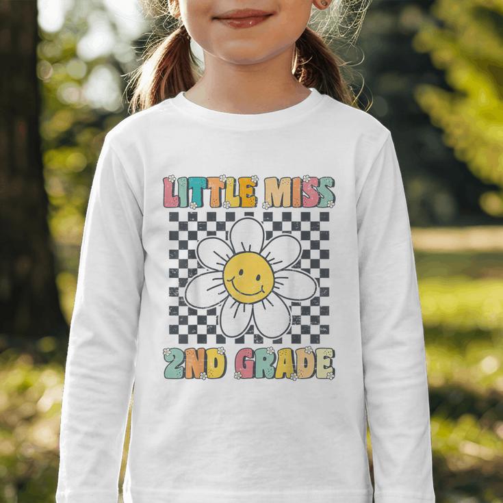 Little Miss 2nd Grade Retro Groovy 2nd Grade Back To School Graphic Toddler Long Sleeve Tee Little Miss 2nd Grade Retro Groovy 2nd Grade Back To School Graphic Toddler Long Sleeve Tee