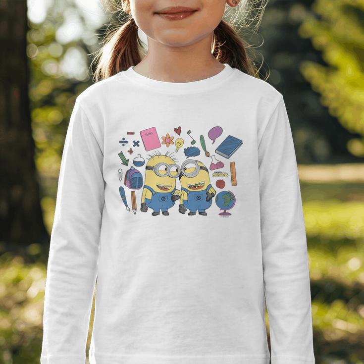 Minions Back To School Sketched Graphic Toddler Long Sleeve Tee Minions Back To School Sketched Graphic Toddler Long Sleeve Tee