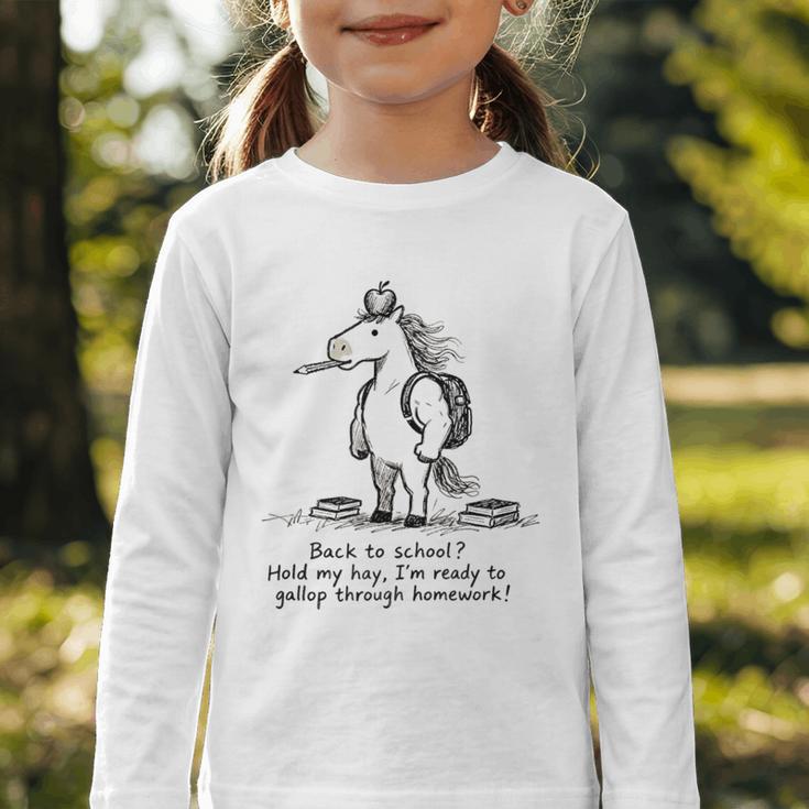 Naive Horse Doodle Back To School Gallop Homework Art Graphic Toddler Long Sleeve Tee Naive Horse Doodle Back To School Gallop Homework Art Graphic Toddler Long Sleeve Tee