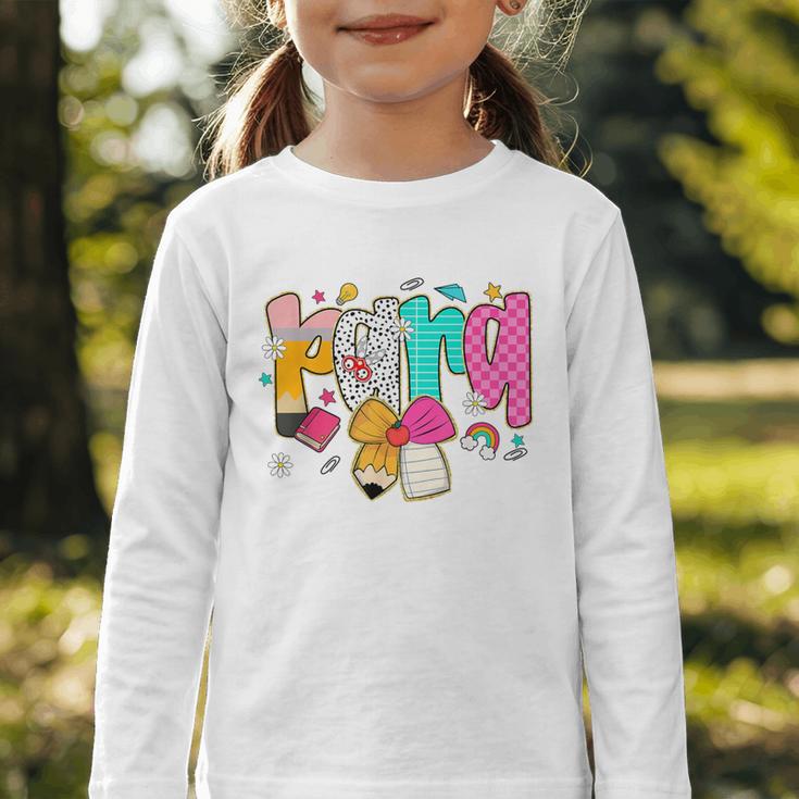 Para Paraprofessional Coquette First Day Back To School Graphic Toddler Long Sleeve Tee