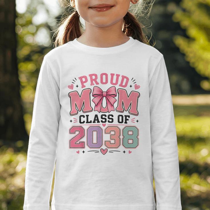 Proud Mom Class Of 2038 Retro Kindergarten Back To School Graphic Toddler Long Sleeve Tee