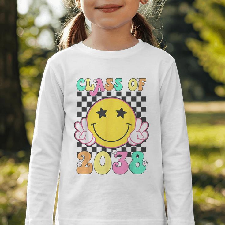 Retro Class Of 2038 Grow With Me Back To School Kindergarten Graphic Toddler Long Sleeve Tee