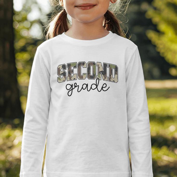 Retro Second Grade Camo Back To School Girls Boys 2nd Grade Graphic Toddler Long Sleeve Tee Retro Second Grade Camo Back To School Girls Boys 2nd Grade Graphic Toddler Long Sleeve Tee