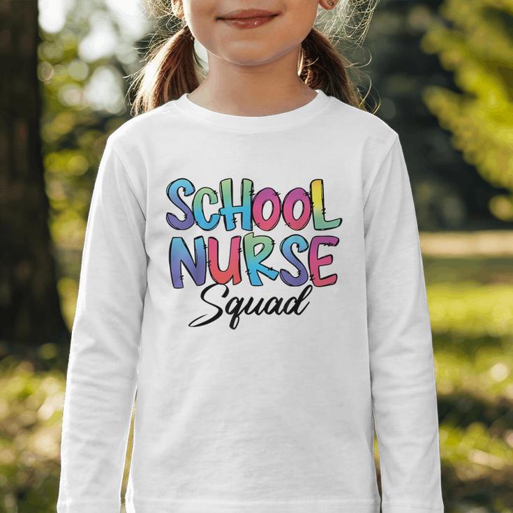 School Nurse Squad Tie Dye Back To School Appreciation Graphic Toddler Long Sleeve Tee School Nurse Squad Tie Dye Back To School Appreciation Graphic Toddler Long Sleeve Tee