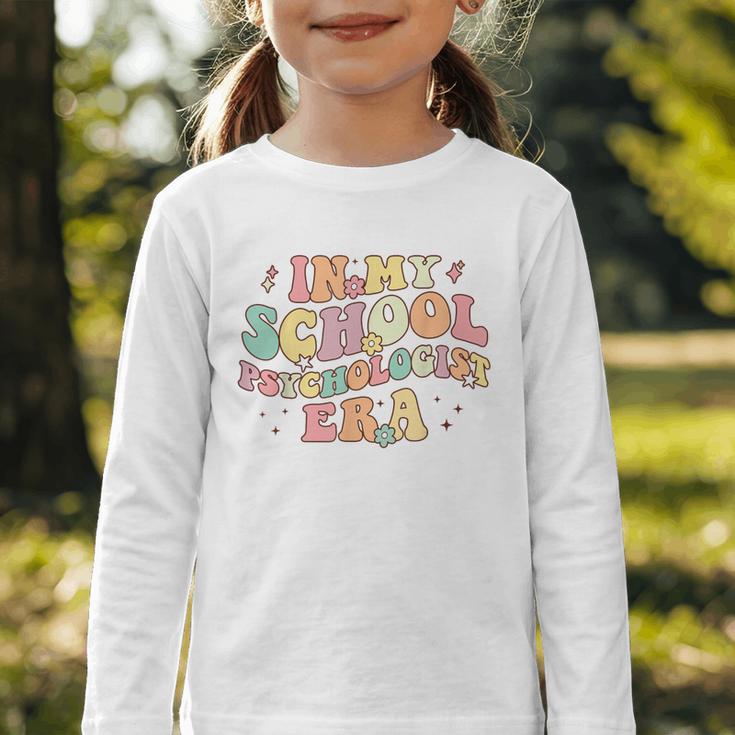 In My School Psychologist Era Retro Back To School Counselor Graphic Toddler Long Sleeve Tee In My School Psychologist Era Retro Back To School Counselor Graphic Toddler Long Sleeve Tee