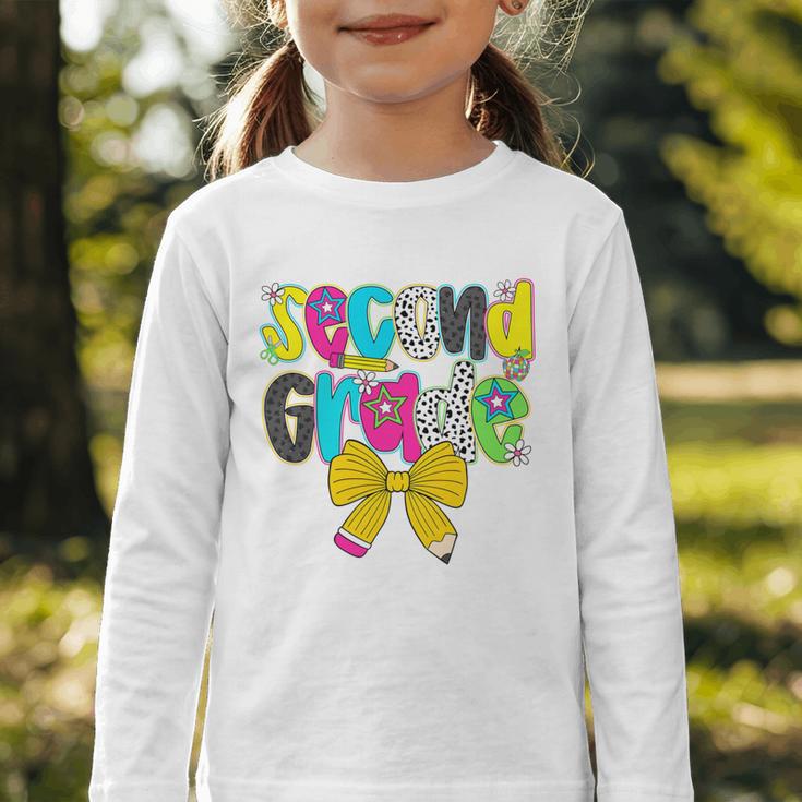 Second Grade Coquette Bow First Day Of School Back To School Performance Graphic Toddler Long Sleeve Tee Second Grade Coquette Bow First Day Of School Back To School Performance Graphic Toddler Long Sleeve Tee